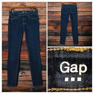 GAP Jeans 4 27 Legging Mid Rise Dark Wash Blue Denim Stretch